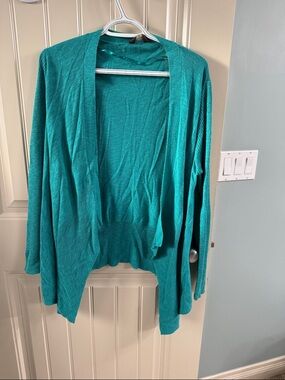 Denver Hayes Teal Open-Front Cardigan